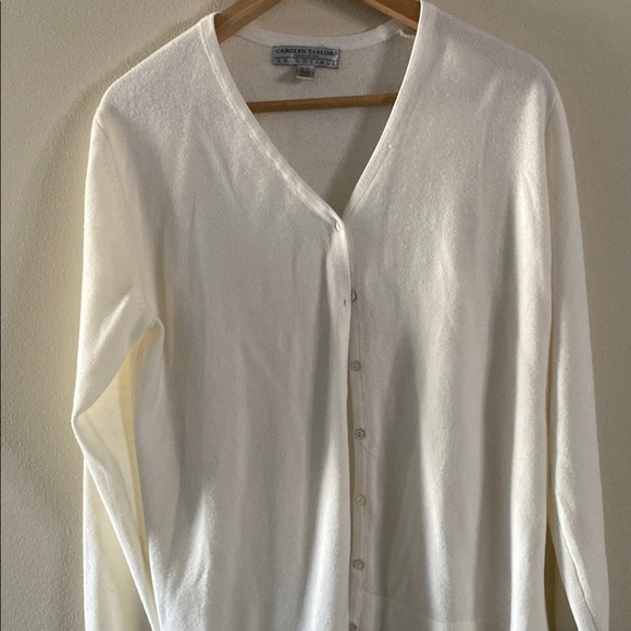 Classic White Cardigan Sweater - Picture 1 of 6
